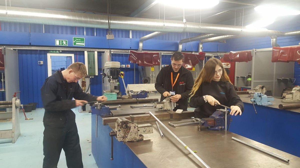 Busy Greenpower session this evening.  Two chassis's being worked on by the team.  A bit of MIG welding on the temporary steel chassis for the main car and prep of aluminium tube for the other.