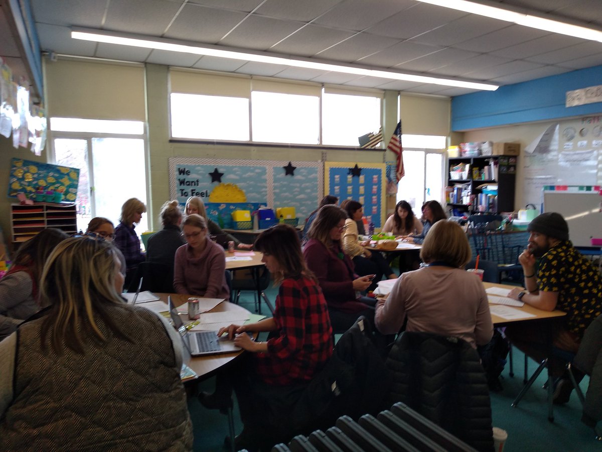 KatieKmalone's tweet photo. 2nd & 3rd grade teachers from across the district are #LookingAtStudentWork with a focus on Common Assessments in Writing. Observing what students are able to do and planning for next steps. #WPSLiteracy https://t.co/dhvClE7lwf