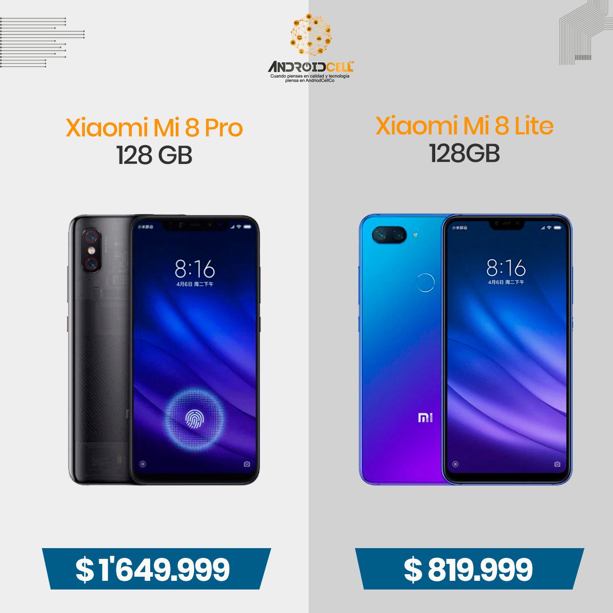 AndroidCellCol's tweet photo. #TuMóvilAndroidCell te ofrece variedad de celulares, tanto en modelo; como en colores, tamaño y precio. Aquí LOS DESCUENTOS NO PARAN, contáctanos al 📞3134890315 - 3022736328 o cómpralo en nuestro sitio web 💻 https://t.co/BvC9r2RZok. https://t.co/5lpLPfFez6