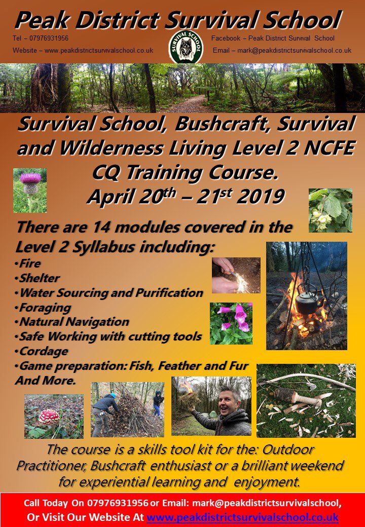 The Survival School CQ, Level 2.
Don’t miss out book your place today. Visit: 
peakdistrictsurvivalschool.co.uk 
#wildernessskills #survival #outdooreducation #bushcraft #outdoors #education #curriculum #peakdistrict #peakdistrictsurvivalschool #gowild #primativeskills