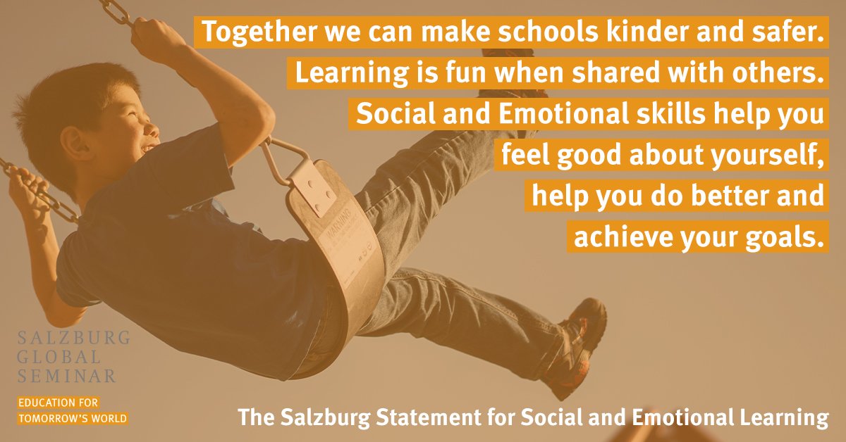On #InternationalDayOfHappiness, coordinated by 
<a href="/actionhappiness/">Action for Happiness</a>, we are proud to launch the Salzburg Statement for Social and Emotional Learning. Read the Statement in full by clicking on the following link: bit.ly/2Felt2N #SEL #SGSedu