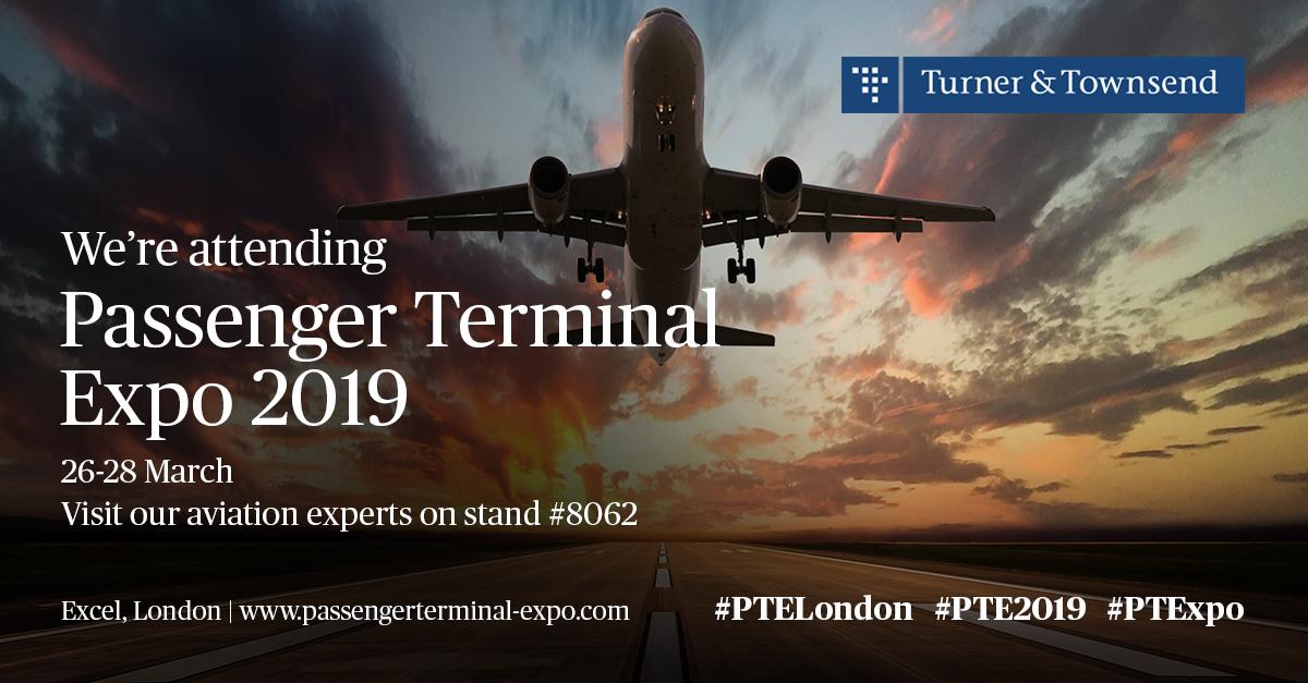 turnertownsend's tweet photo. Our team of aviation experts are very much looking forward to attending the global @PTExpo next week to discuss the future of aviation. 

If you're attending and would like to talk to one of our experts, visit us on stand 8062.

#PTELondon #PTE2019 #PTExpo #aviation #aerospace https://t.co/LQJHfyERlD