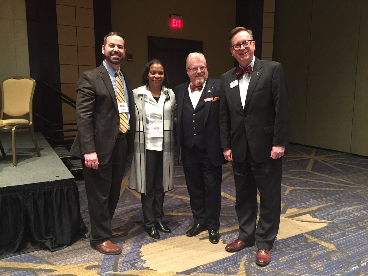 RosaleeRush's tweet photo. Such a pleasure to meet and share the platform with these higher education leaders @Provostgreen & Aaron Martin of Susquehanna University and Ray Betzner at Temple University #CUPRAP19. https://t.co/BfGYJWljBZ
