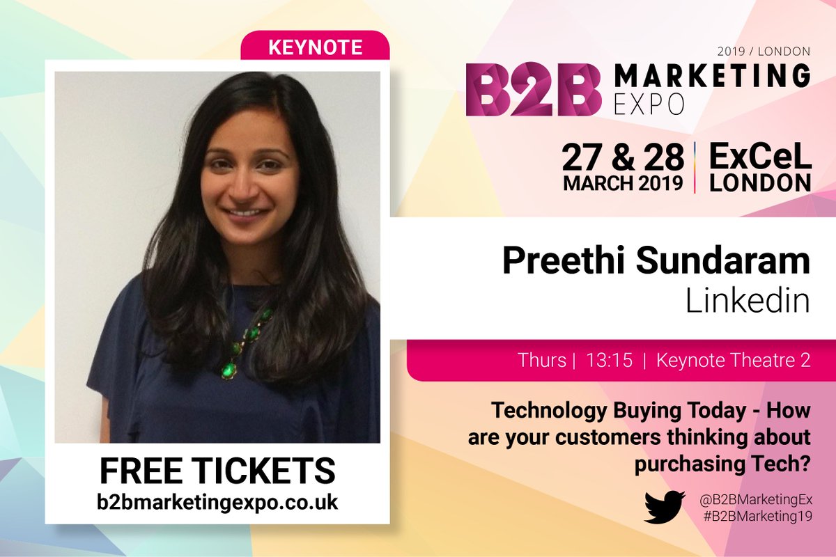 We're delighted to welcome <a href="/LinkedIn/">LinkedIn</a>'s Preethi Sundaram to the stage this year👋! She will be looking at what factors determine whether your #technology will make the short-list or not🤔. Tickets and Info available here: bit.ly/2FcxSGE