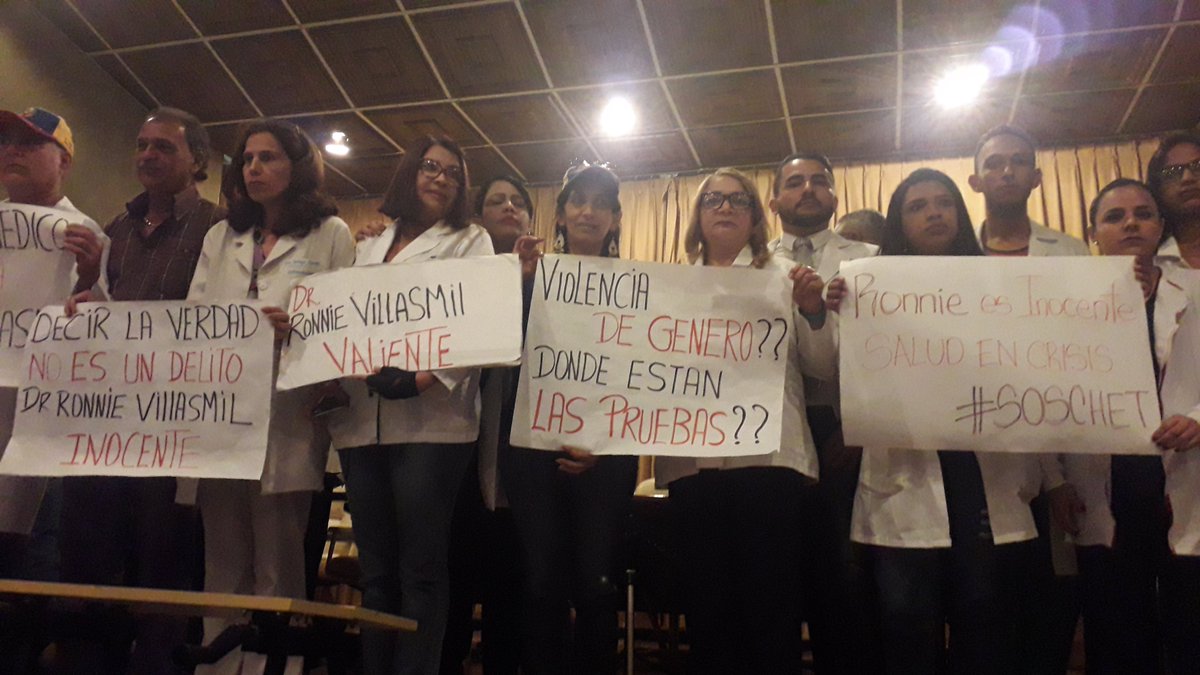 Gremio médico en Carabobo apoya al Dr. Ronnie Villasmil