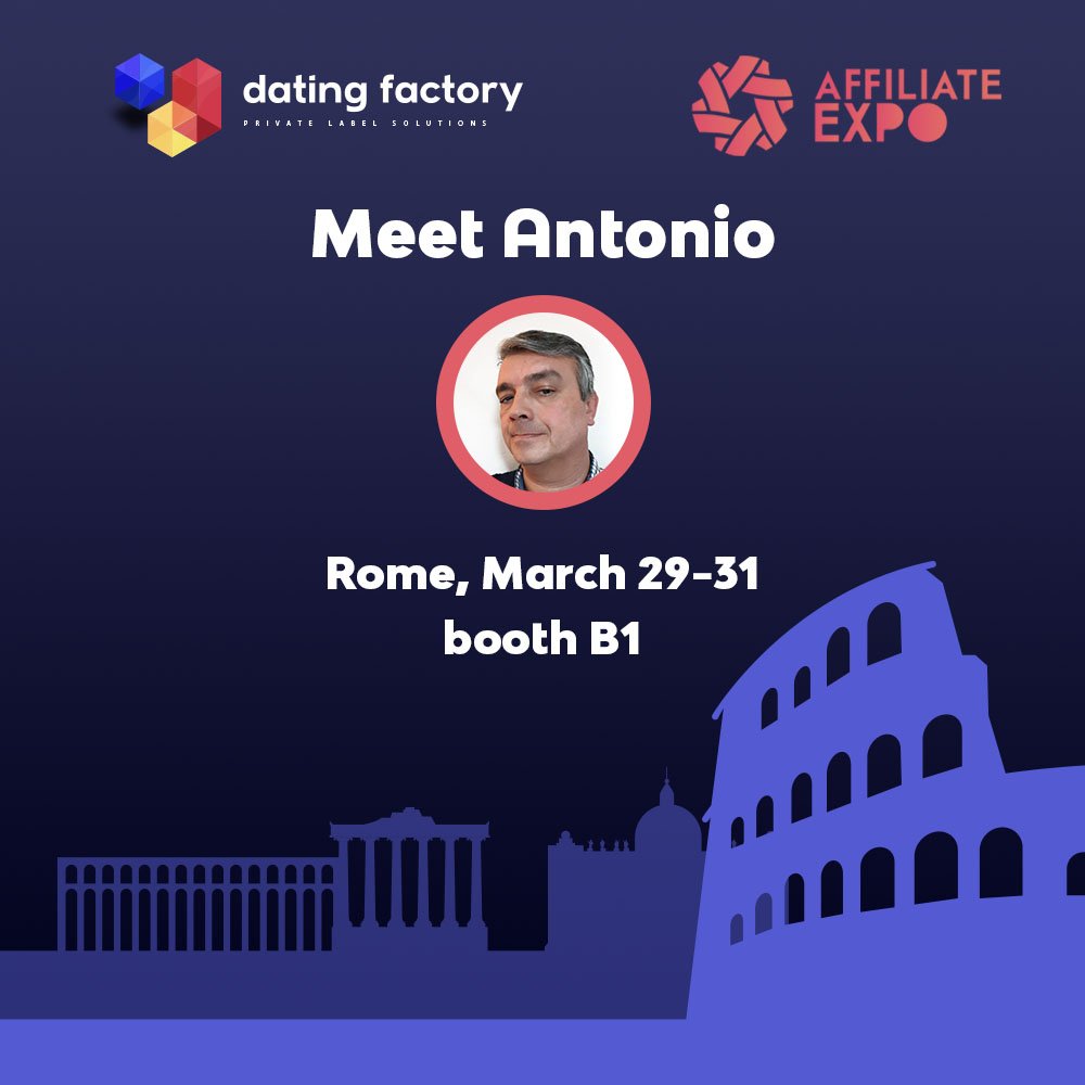 datingfactory's tweet photo. Come by booth B1 and chat with Antonio! #datingfactory #onlinedating #affiliateexpo datingwhitelabel https://t.co/0vADgO7oIV