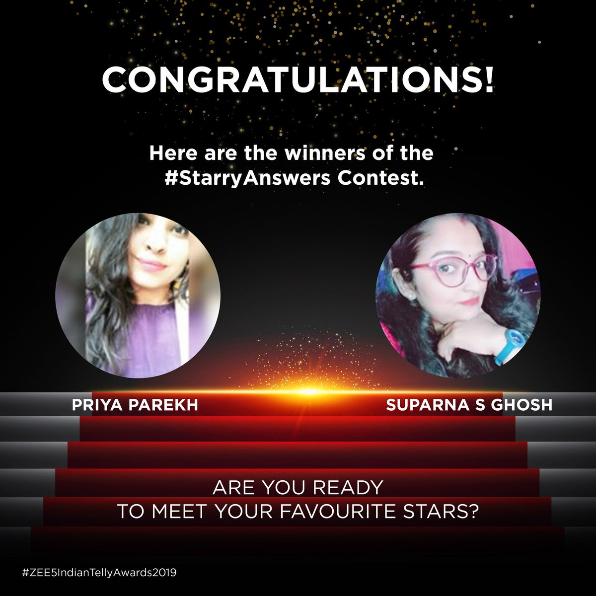 ZEE5India's tweet photo. We're happy to announce the winners of our #StarryAnswers contest. Congratulations! #ZEE5IndianTellyAwards #awards #tellyawards #televisionshows #televisionstars #fashion #redcarpet #awardshow #celebration #events #contest https://t.co/Kl8PfU8p0j