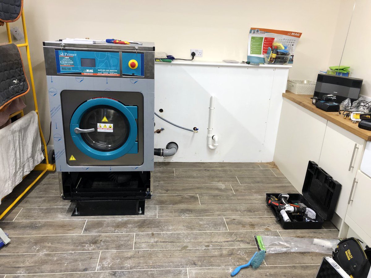 equinewash's tweet photo. Latest MAG #Equine #Laundry install.

The machine on the LHS is our #Equestrian modified #COMMERCIAL washer and will be processing heavy #Horse rugs all day every day.

The machine on the RHS is an oversized  #DOMESTIC and will be washing bandages etc a couple of times a week. https://t.co/RwNJXp1zZW