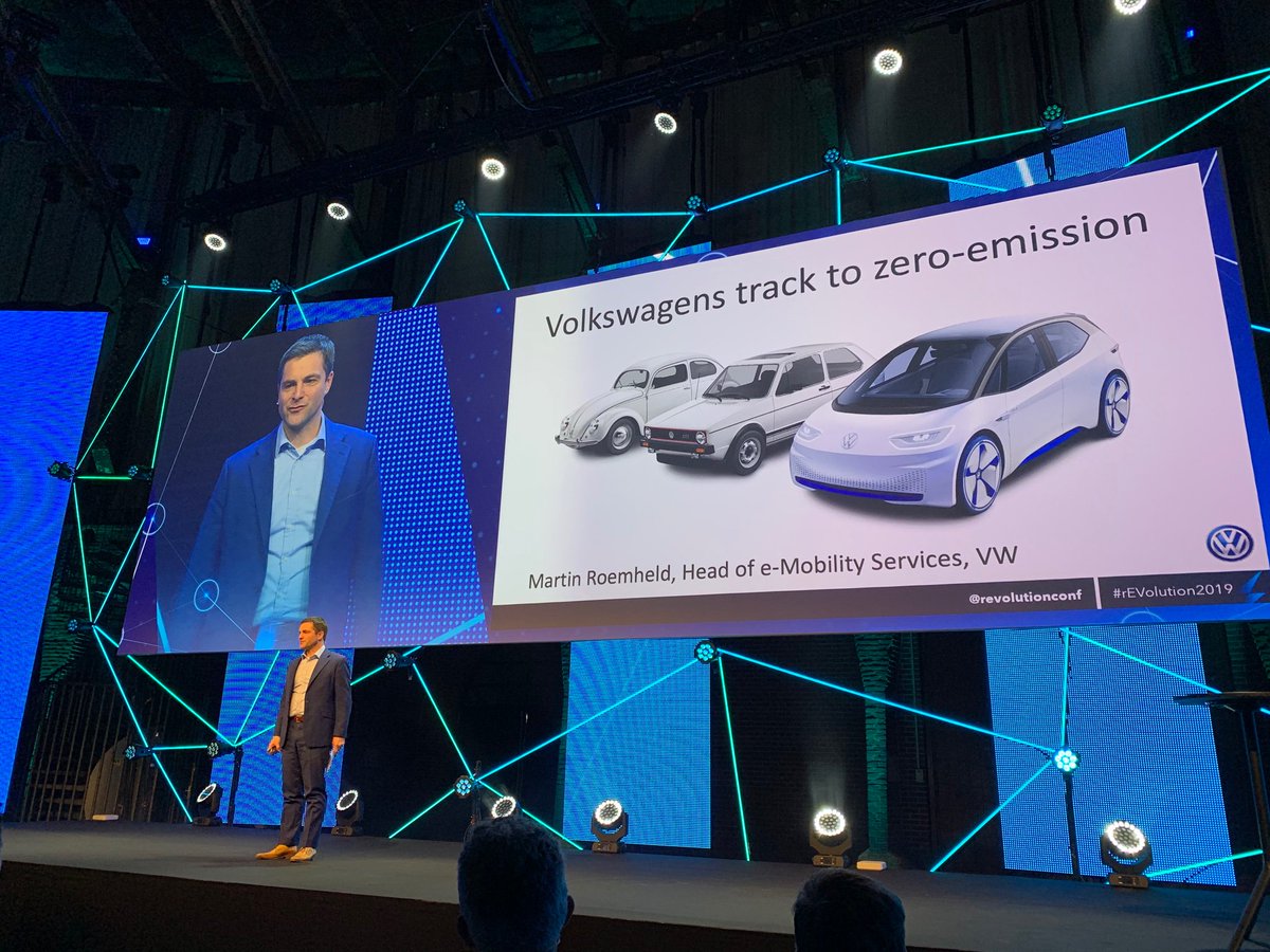 Amazin #volkswagen vision and execution by head of eMobility Martin Roemheld at #rEVolution2019