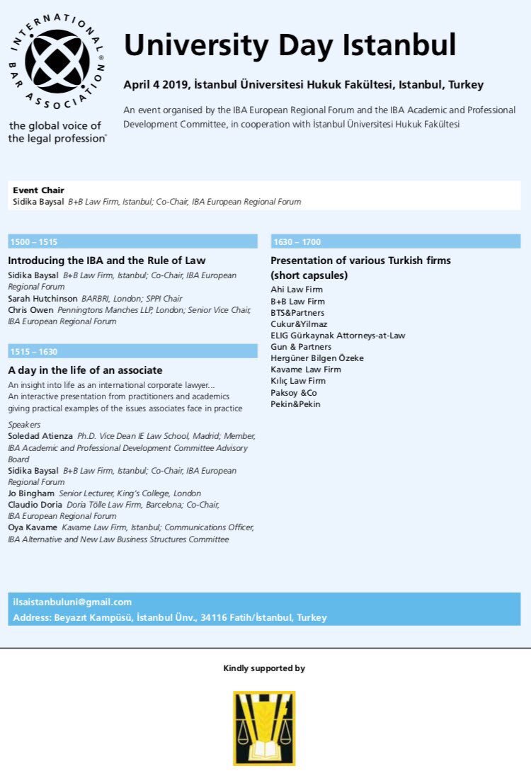 Hukuk öğrencisi arkadaşlarım, takipçilerim, bu etkinliğe mutlaka gidin.