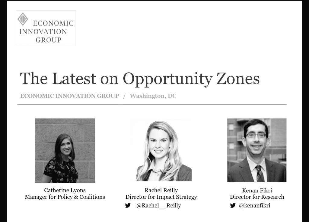 Rachel__Reilly's tweet photo. Miss the #OZSummit? Got you covered.

@InnovateEconomy hosted a webinar for local gov last week. Here's your bite-sized version of #OpportunityZones w many hyperlinks:

1) OZ 101
2) what's happening w implementation
3) how communities are responding

https://t.co/ZUO6njGuzO https://t.co/smhPfEg1Pc