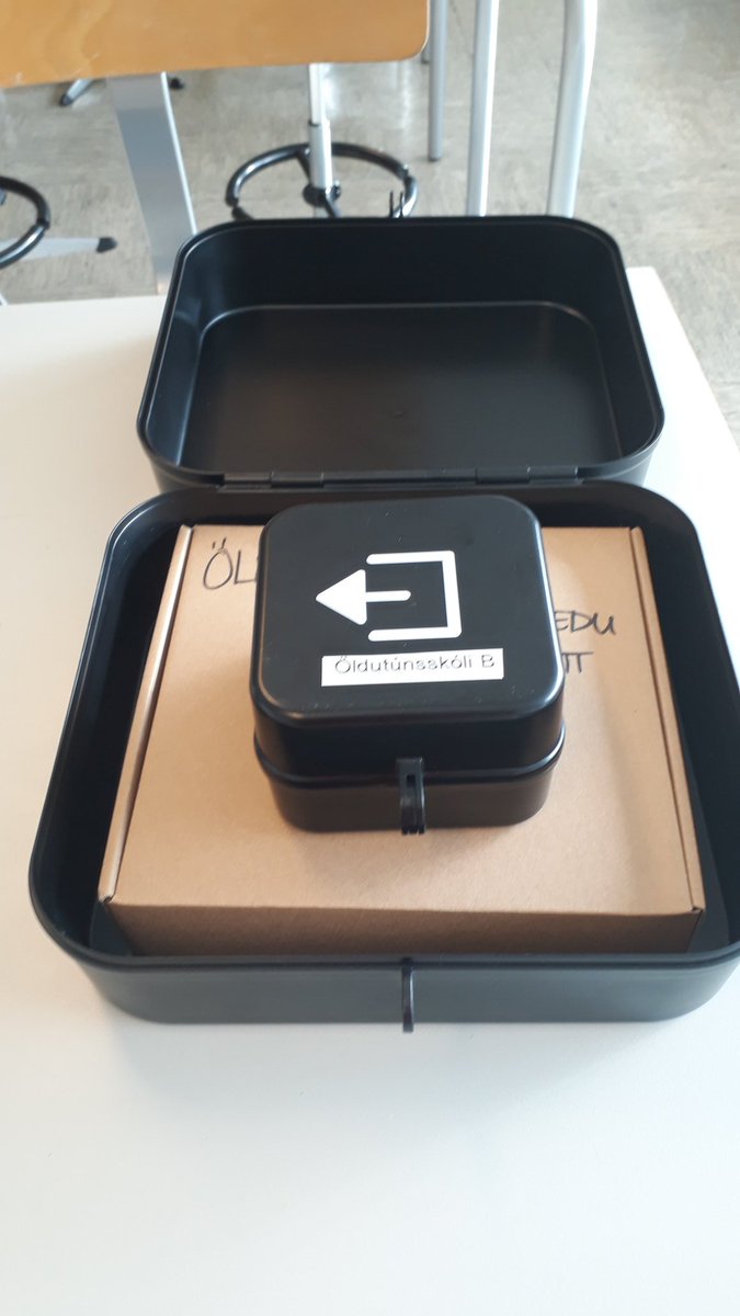 HildurArnaH's tweet photo. Fékk Breakout Edu sendinguna í gær og fór með nemendum í leik í morgun👌 Svona ákvað ég að halda utan um settin 😊 #menntaspjall #BreakoutEdu #utismini https://t.co/eju3urdVCG