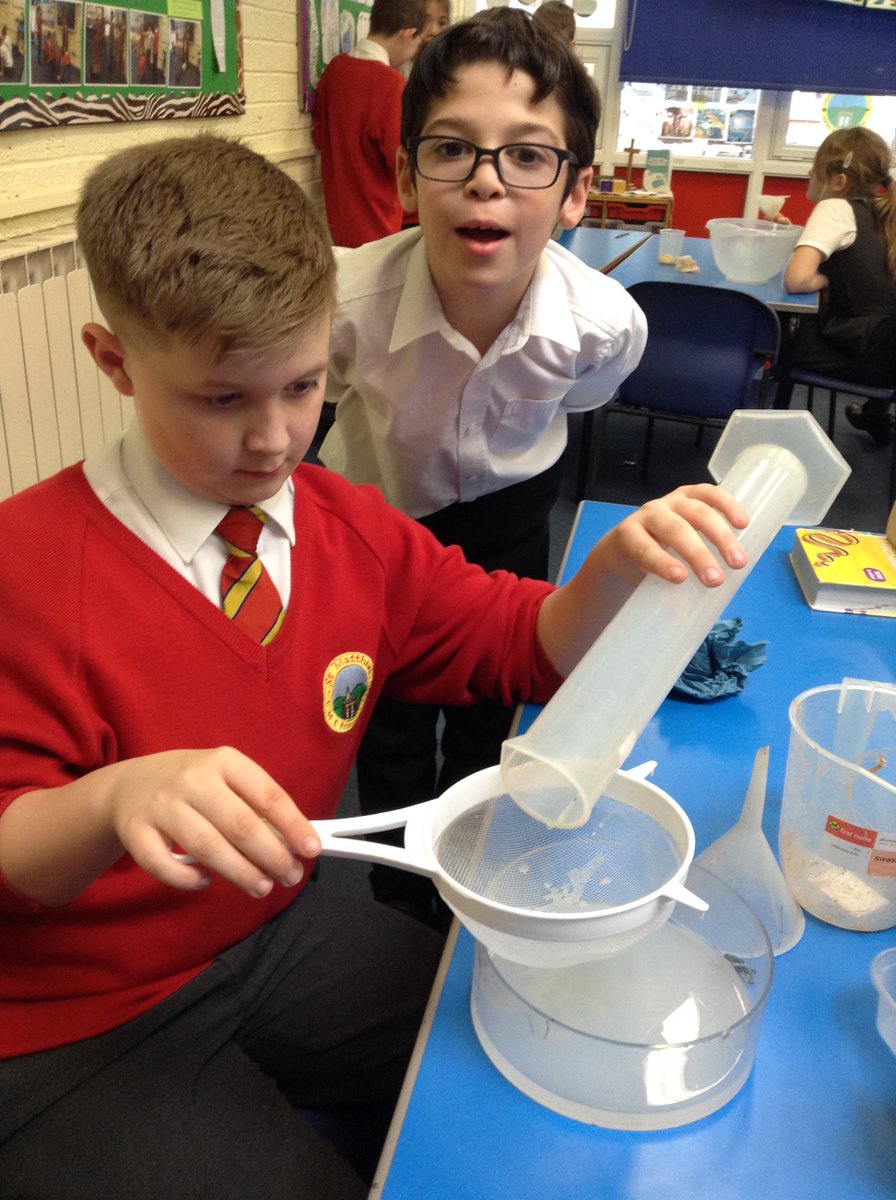 stmatprimaryY5's tweet photo. Year 5 worked really hard as scientists this afternoon. They were given the task of identifying and separating all 7 materials that made up a mixture. They managed to find 6 of the materials. Will they manage to find the hidden material? https://t.co/VnLPwT55E6