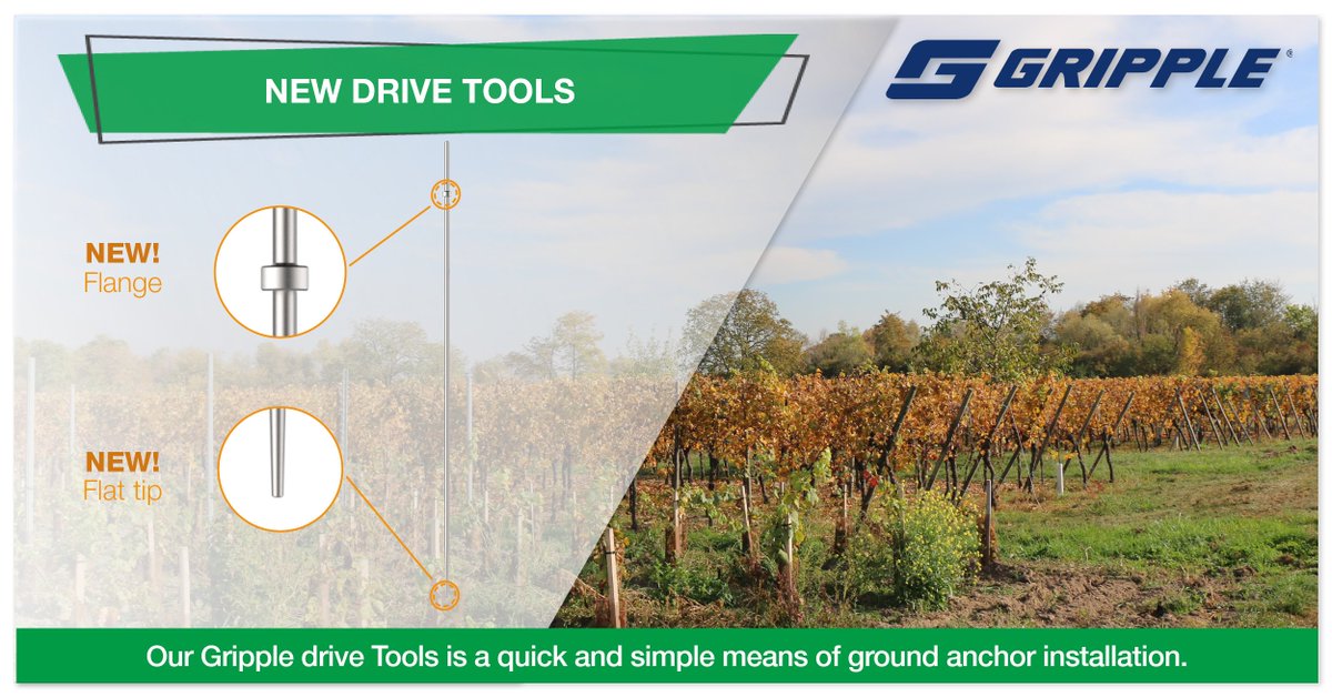 GrippleEU's tweet photo. [Drive Tool] The new Drive Tool is compatible with any size of Anchor. It is available in two sizes 1.5 m and 1.8 m. They allow for a deeper driving in the ground. #Agriculture https://t.co/iDp8LaeqrZ