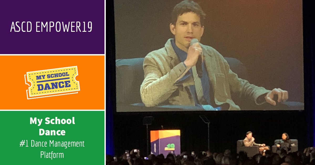 myschooldances's tweet photo. Our members had such an awesome weekend at #ASCDEmpower19! We were able to meet so many amazing people and got to hear the legendary, Ashton Kutcher, speak about children's online safety. We can't wait to see what #Empower20 will bring us next year! 😱😎😊 #edtech @aplusk @ASCD https://t.co/Wo1NHFJwIr