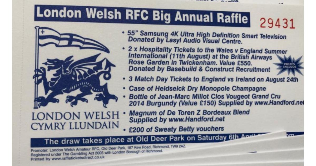 LondonWelshRFC's tweet photo. 💥NEW | London Welsh Annual Big Raffle - See how you can help with generating much      needed funds for the club! 
#LWSupport #SupportTheJourney
https://t.co/jcR7bzBmMV https://t.co/e1f2GQbDxB