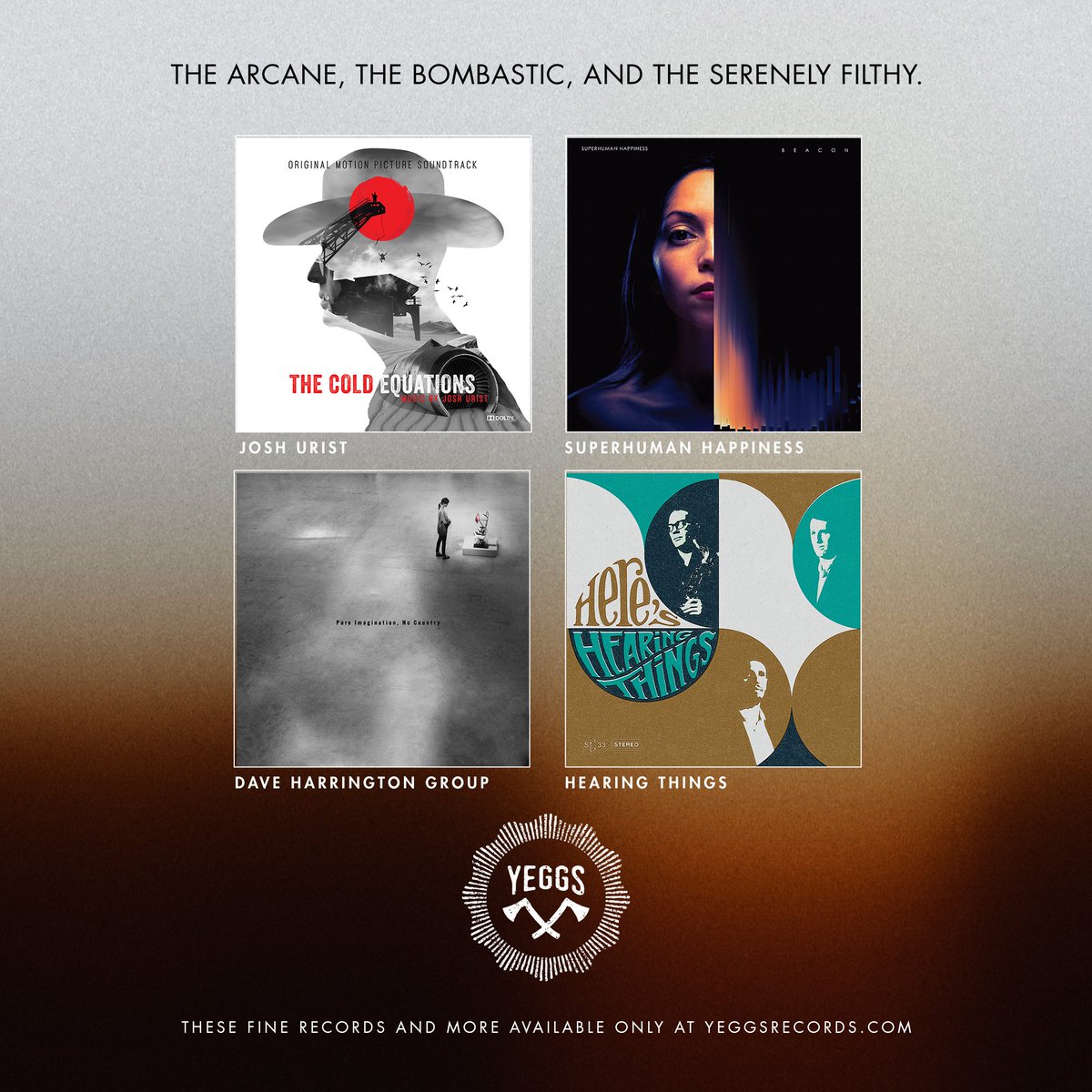 The Arcane, The Bombastic, The Serenely Filthy. Check out all of our Yeggs Records releases today. ow.ly/7BVR30nJsJX
