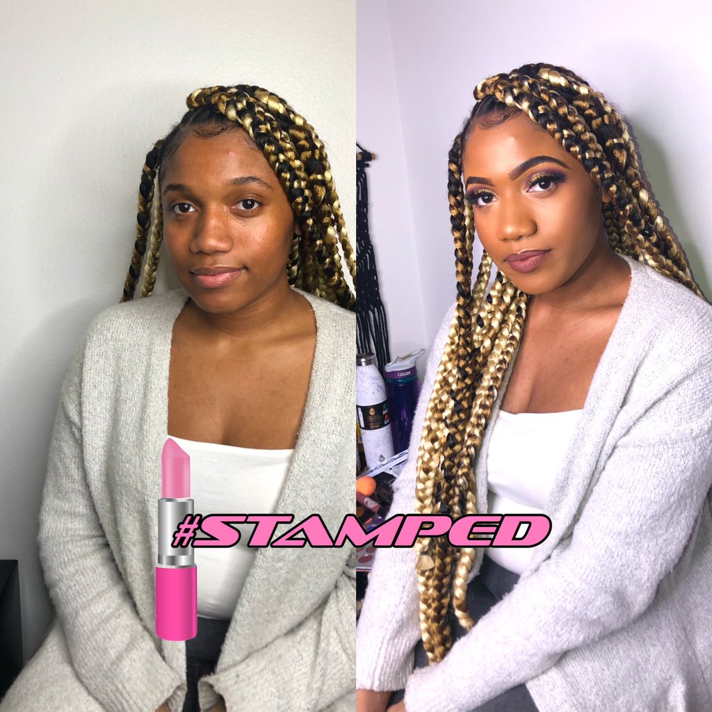 L1LNAJ's tweet photo. Book with me &amp; get #STAMPEDBYNAJ I know you ladies need your makeup done for #PVGirlsRock2k19 this weekend!👀💜💛 https://t.co/xM74Atw5BV