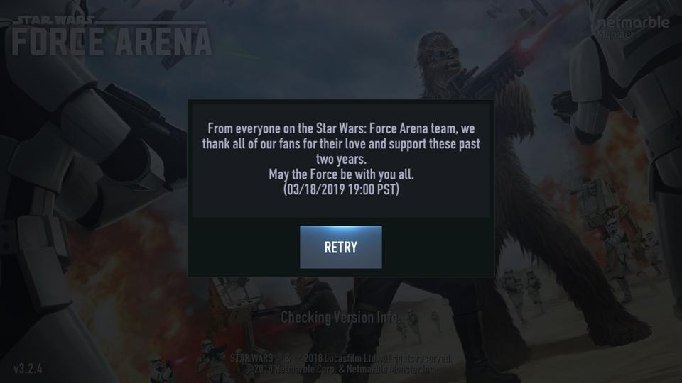 WookieeNews's tweet photo. 🎮 Hace unas horas los servidores de #ForceArena cerraban sus puertas. Continúan en funcionamiento: Galaxy of heroes y Commander. ¿Presentarán algún juego para móviles en la Star Wars Celebration? https://t.co/ShlQ3vJ7gs