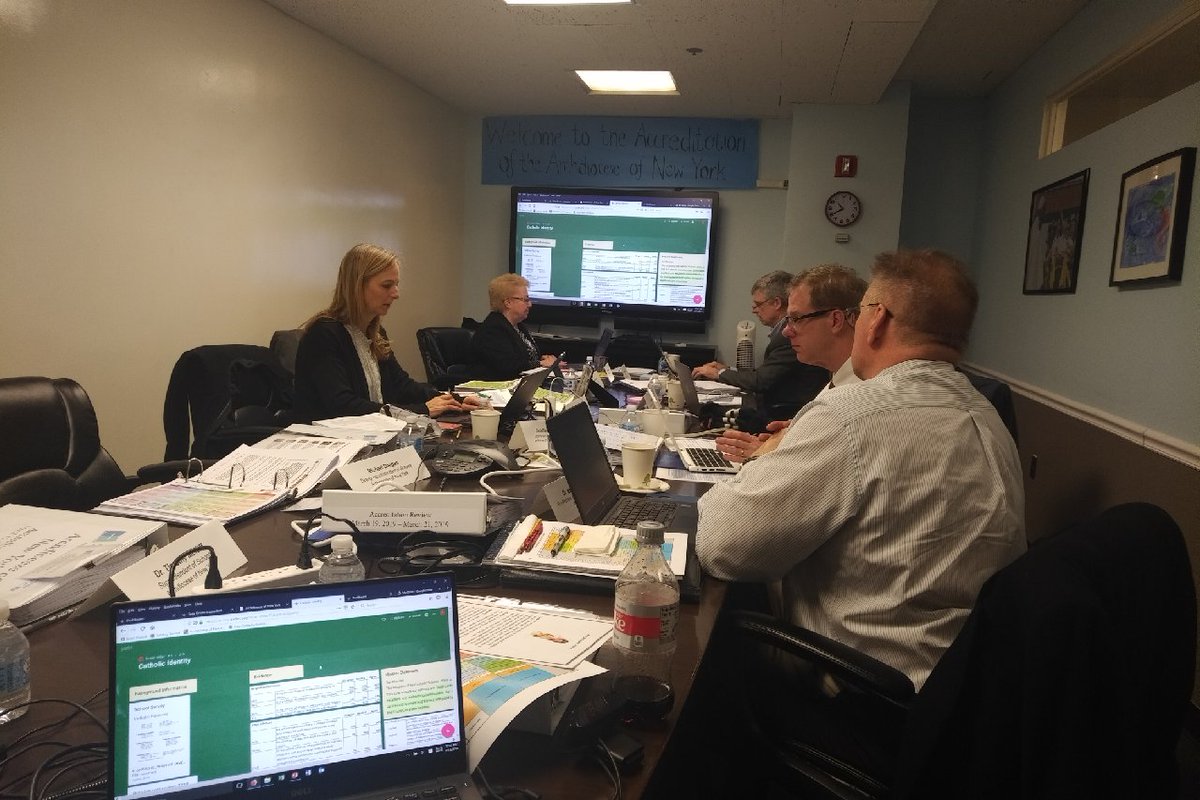 ArchNY_Schools's tweet photo. The #Accreditation review team is hard at work this morning. Principals, teachers, and Regional Superintendents are on the line or in the office discussing teaching & learning strategy. #AdvancedEd #CatholicEducation @SusanMillerMath https://t.co/lIP6MRtkJ3