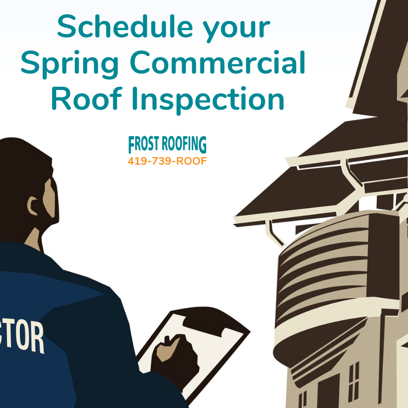 It's time to schedule your spring roof inspection! Regular inspections catch small problems before they become large, expensive issues later. Call 419-739-ROOF today! #spring #roofinspection #commercialroof