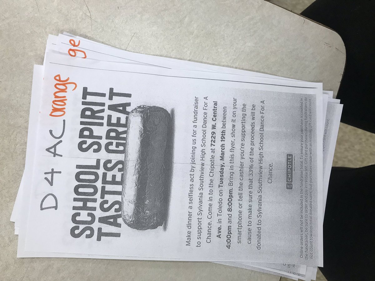D4AC_Orange's tweet photo. orange team!!! eat at chipotle tonight and don’t forget to turn in a flyer with orange written on top!🧡🧡🧡 https://t.co/8N0TWH5fhm
