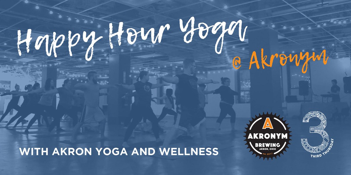 downtownakron's tweet photo. During #3rdThursdayAkron (March 21) @bewellakronyoga is hosting a happy hour yoga @akronymbrewing from 6-7 p.m. The $10 fee also includes one complimentary drink. #downtownAkron
Register on Eventbrite: https://t.co/b3wHcuEkAJ https://t.co/OCcp98aFBF