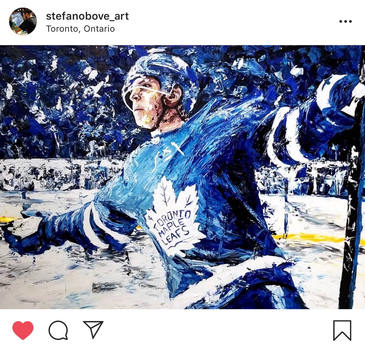 DDIANAXO's tweet photo. BEAUTY painting of the beauty @Marner93, by the beauty @stefanobove_art! Must be something in the water here in #Toronto, beauts all around! #LeafsForever⁠⁠ #LeafsNation #TMLtalk #ScotiaArena #MapleLeafs #TML #celly @MapleLeafs @ScotiabankArena @LeafsPR @hockeynight https://t.co/hbuza187h7