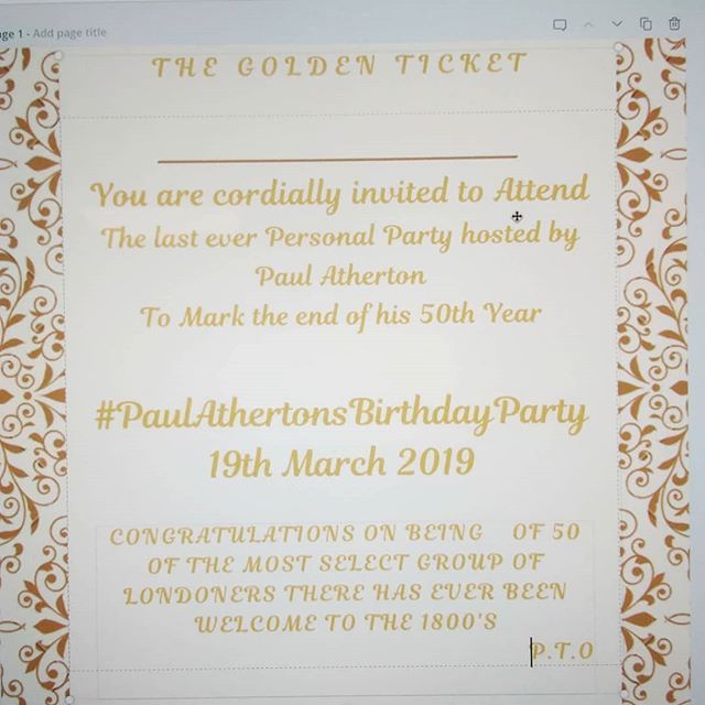 LondonersLondon's tweet photo. Have you got your #goldenticket for #PaulAthertonsBirthdayParty ?
#UniquelyLondon #LetsGuide #50YearsofTrying #Birthday #Party #BirthdayParty @david.tovey @bompasandparr https://t.co/QpoESvavMR https://t.co/gAbPYdD4Ie