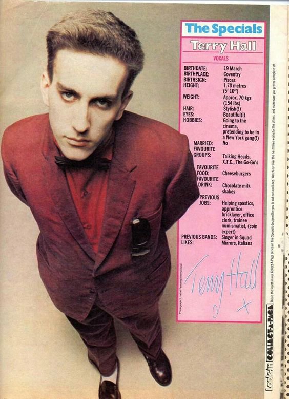 Happy Birthday Terry Hall and respect to you for speaking about mental health. 