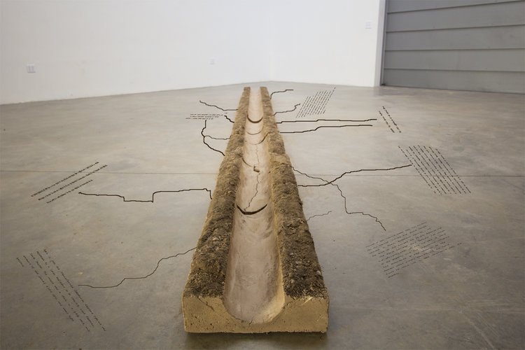 FineArtsCenter's tweet photo. On view in the museum. Christine Howard Sandoval's exhibition explores the complex conversations between land use and water right, focusing on cultural continuity and fracture, featuring several projects by Sandoval. #fac #fac100 #5womenartists #womenshistorymonth #womeninthearts https://t.co/hfTPsx0rce