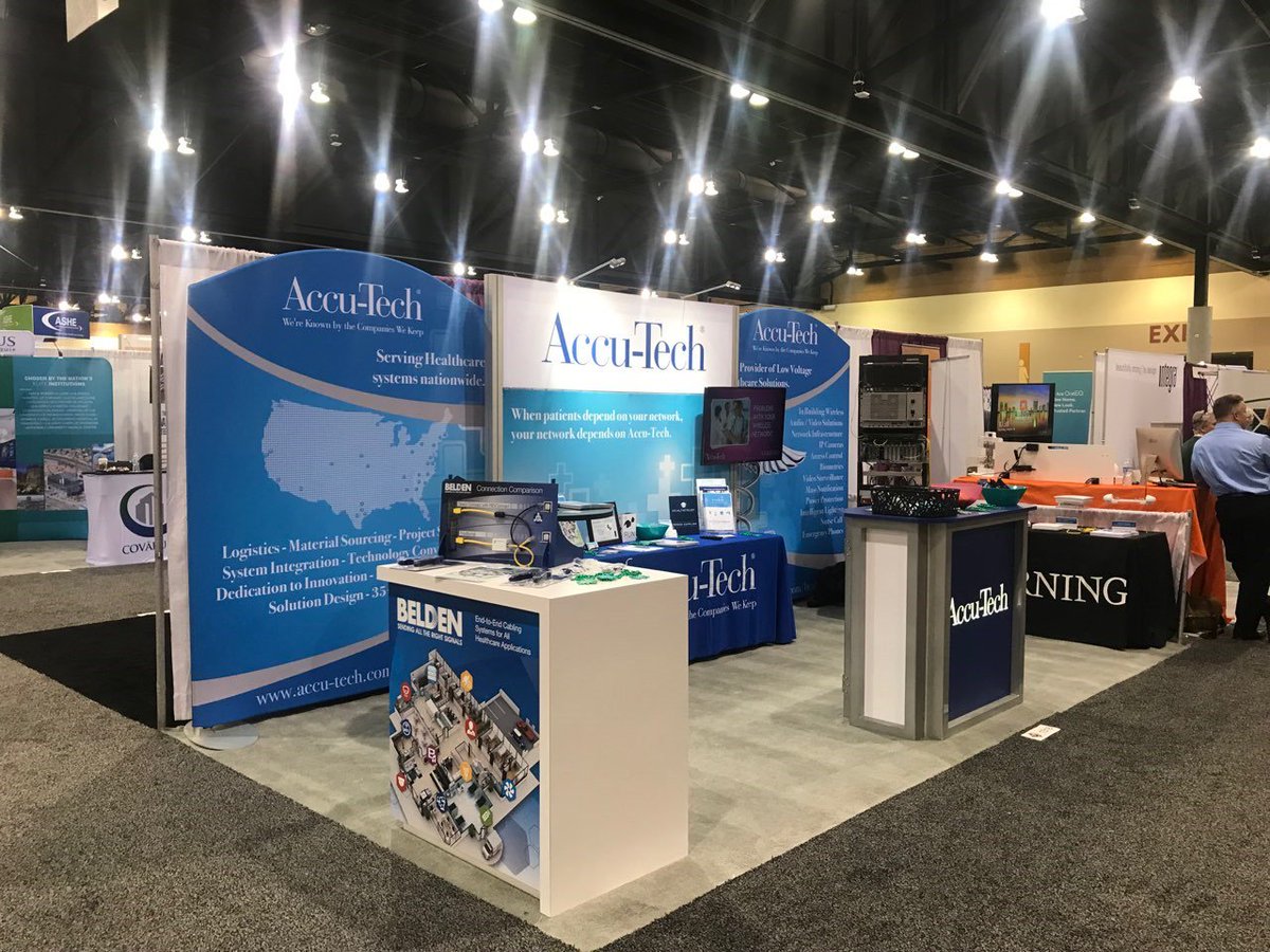 Accu_Tech's tweet photo. Come by ASHE PDC booth #1318 today to see how Accu-Tech, Belden and Corning solutions can upgrade your medical facility! #revconnect #spidercloud #healthcare #facilities #PDCSummit #ASHE #Phoenix https://t.co/D7tDYKggR9