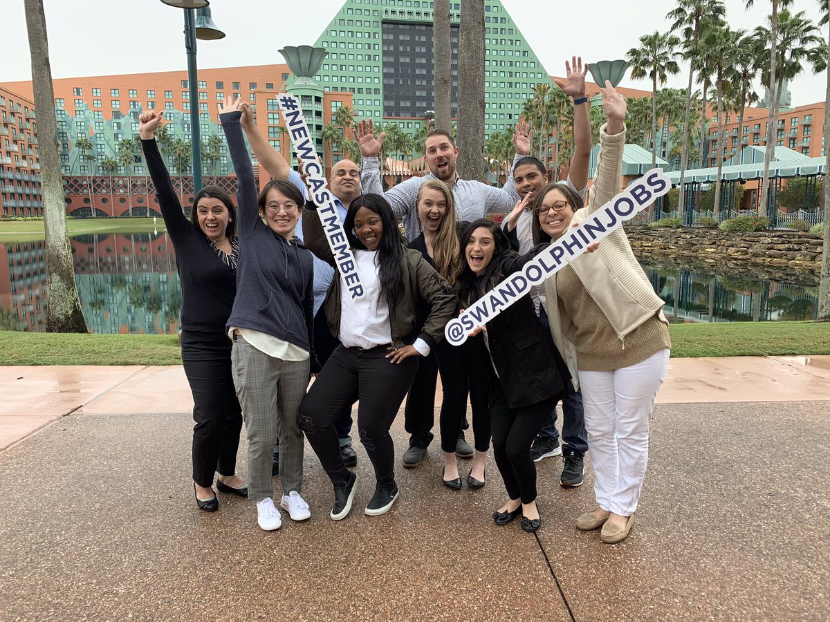 SwanDolphinJobs's tweet photo. Say hello to the latest additions to the Walt Disney World Swan &amp; Dolphin team. Ready to kickstart or advance your career in hospitality? Click the link to explore our open positions and apply today. 
https://t.co/hK3okIaQMu 
#swandolphinjobs #marriottcareers  #smilewithmarriott https://t.co/oiqQXg8dDF