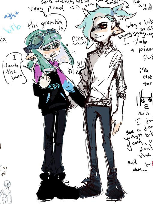 Grabby for @whoknowskita 's ass, he's touching the gremlin too smh 