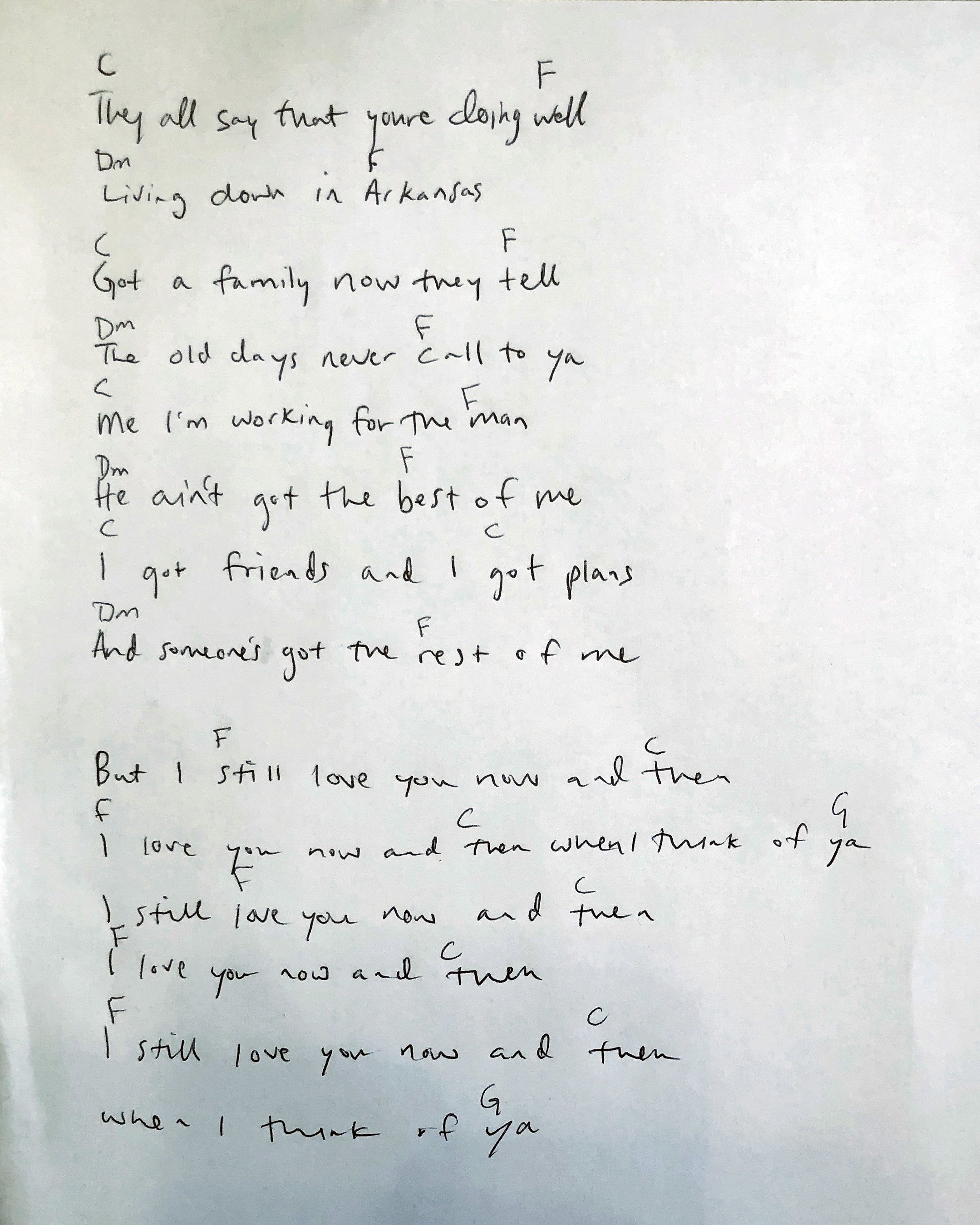 Josh Ritter New Song From Fever Breaks Coming Fri It S Called I Still Love You Now And Then I Thought You Might Want To See The Chords Lyrics First In Case
