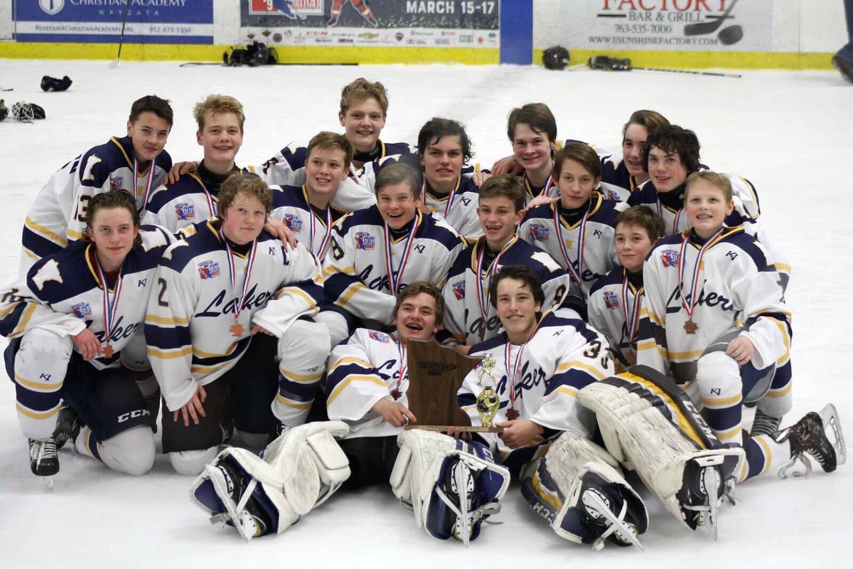PLLakersBB1's tweet photo. 2019 State Tournament 3rd Place winners! Very proud of how well these boys played throughout the season and tournament. We 💙these players, coaches and families! Congratulations boys 🥉
@YouthHockeyHub @MinnHockey @LetsPlay_Hockey https://t.co/wowaadzm8m