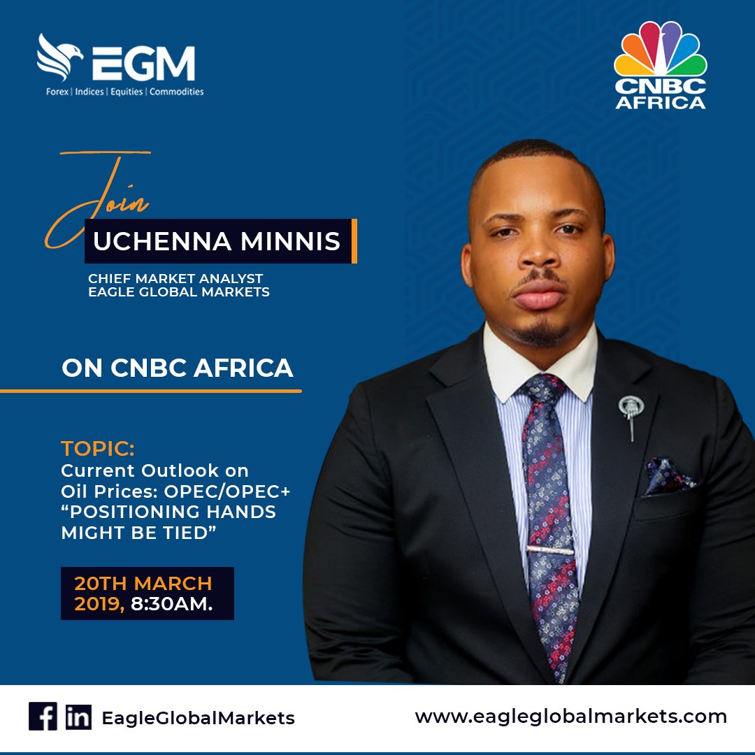 EGMarkets's tweet photo. Join our Chief Market Analyst Uchenna Minnis @OJEFx on @cnbcafrica tomorrow at 8:30am as he discusses 'The Current Outlook on Oil Prices'.
Be sure to tune in!
.
.
.
#EGM #GlobalMarketAnalysis #FiancialAnalysis #GlobalMarketWatch #NigeriaCapitalMarket #FinTech #Globalmarkets https://t.co/S0DeK2hOWc