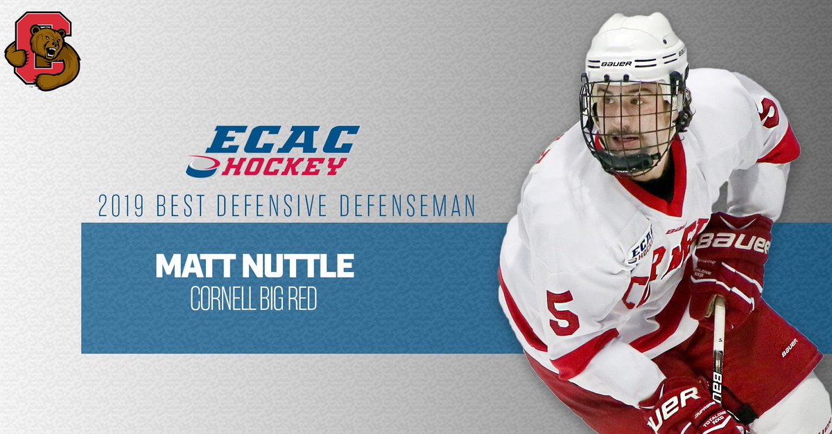 Congratulations to the 2018-19 Best Defensive Defenseman, from @CUBigRedHockey , Matt Nuttle!

#ECACHockey