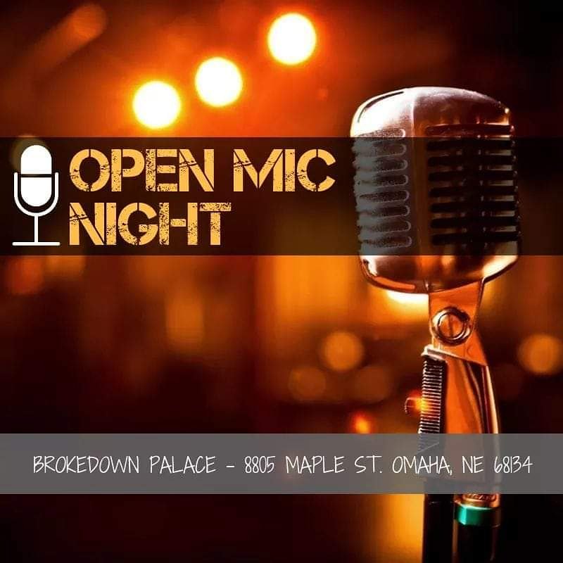 Join us for open mic tonight at 8:00 p.m. Music, comedy, poetry...you name it! #openmictuesdays #brokedownpalace
