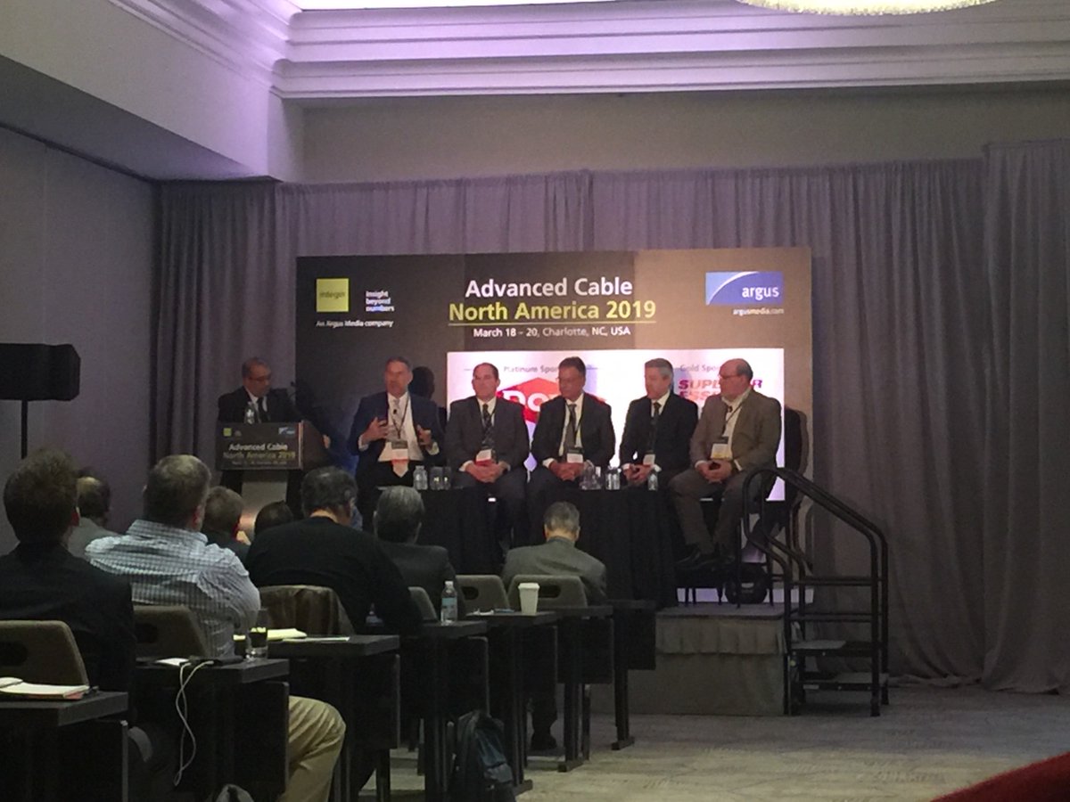 Integer_Cable's tweet image. Industry leaders from Superior Essex, Prysmian North America, Champlain Cable, LEONI Wire and the Dow Chemcial Company revealed the key drivers of strong growth trends in the North American cable sector at #ACNA19.