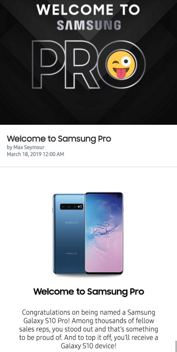 JayB760's tweet photo. Thanks 🤘@theSamsungSide @SamsungMobileUS #SamsungPro #SamsungElite #S10Pro 🤘 https://t.co/nshZkyNzxY