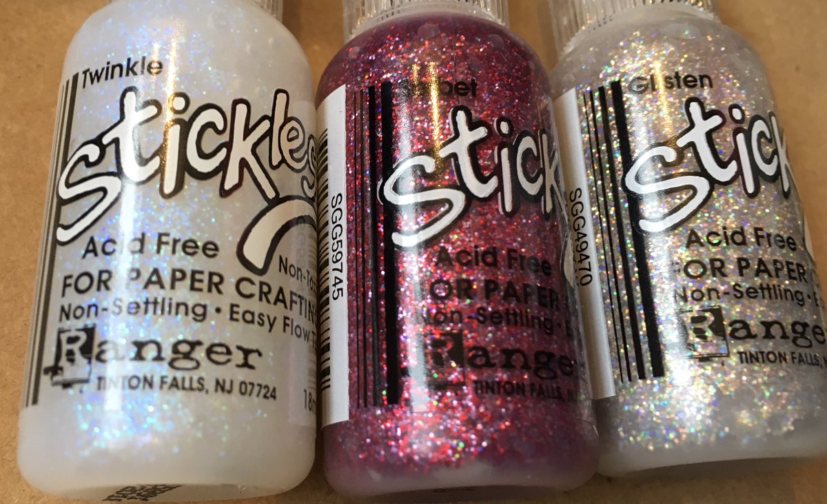 fivewaysartshop's tweet photo. New colours in Stickles Twinkle, Sorbet and Glisten #Stickles #Ranger #glitterglue https://t.co/FL50nyVKkP