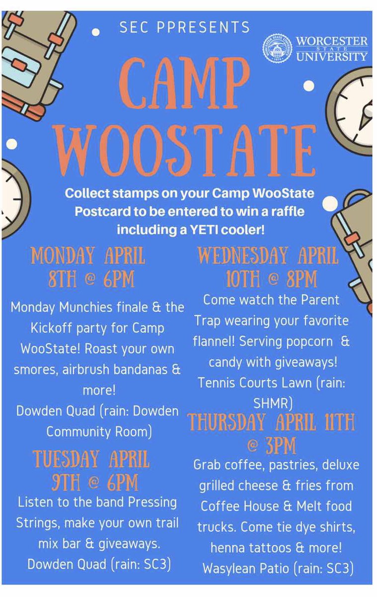 Camp WooState schedule has been announced!!! We hope you guys are as excited as we are! 
Go to our last Instagram post for more information🏕🔥🌲