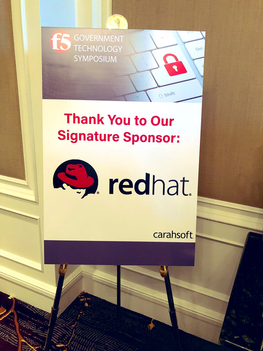 Carahsoft's tweet photo. Thank you our partners and sponsors at @RedHat for today’s #F5GovSym! https://t.co/Q7tVeJ5b1l