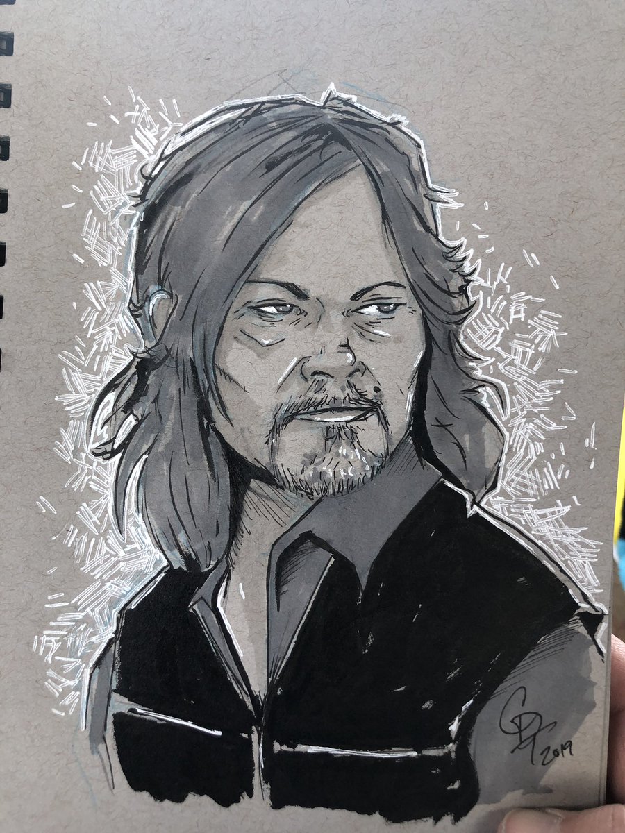 Cthomas_1978's tweet photo. #twdfanart #walkingdeadcomic #copicmarkers #comics #daryldixon #walkingdead #thewalkingdead #tonepaper #sketch #sketchbook #twd #fanart #ink #artistsoninstagram #rocketdogcomics #southerngroundcomics #ArtistOnTwitter https://t.co/u6LpnfpGIz