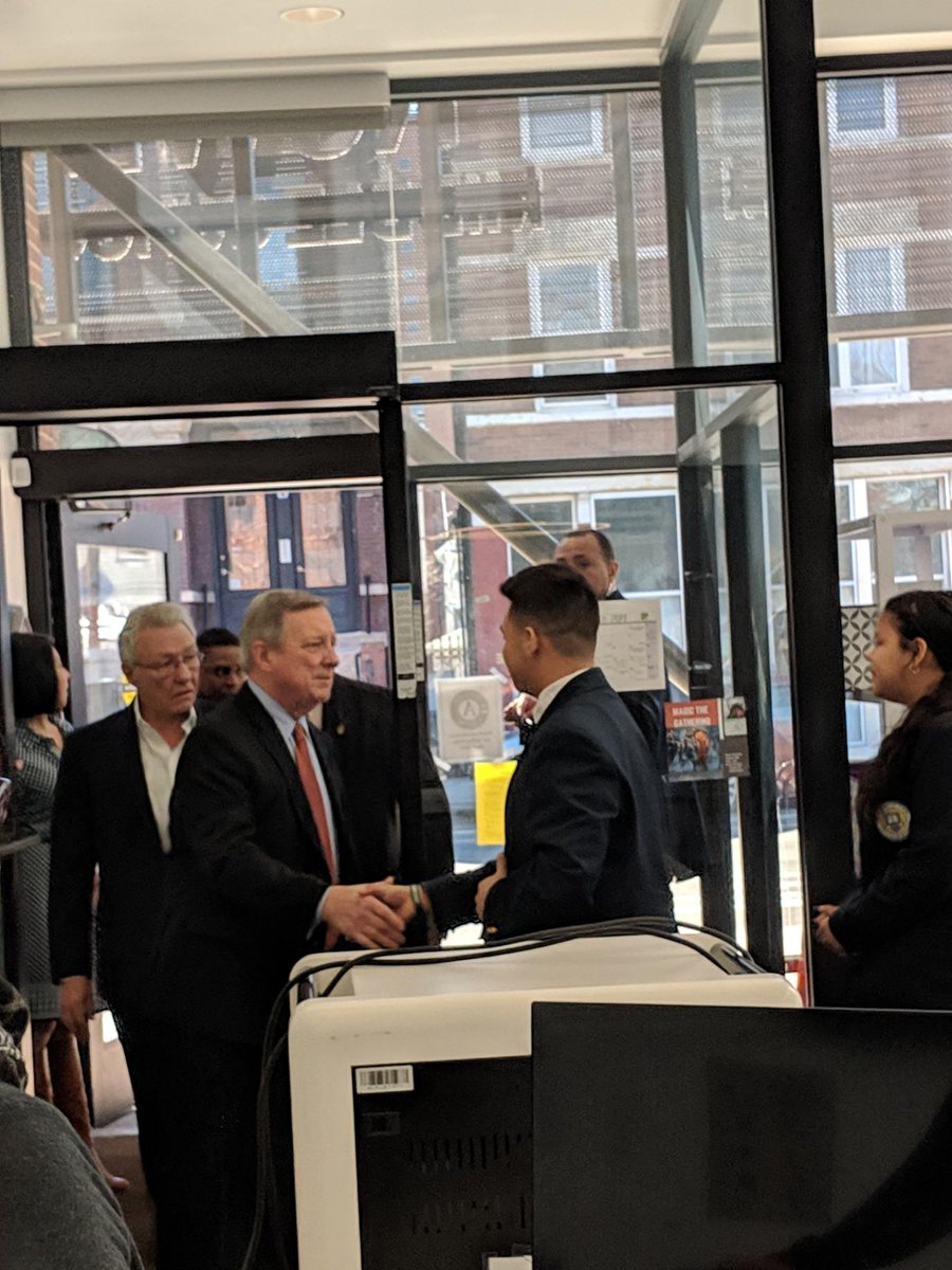 roweelementary's tweet photo. Thank you Senator Dick Durbin for visiting Rowe Middle School. #GoRowe https://t.co/HjMk7O8umD