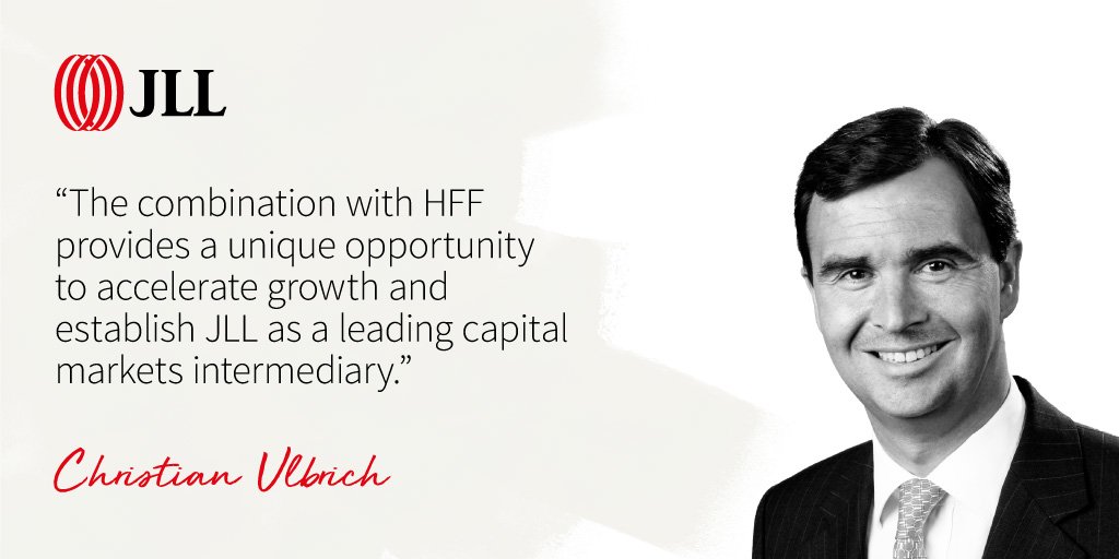 JLL's tweet photo. Our acquisition of @hff brings together two cultures known for their expertise and reputation of teamwork, ethics and excellence. Learn more about our future together: https://t.co/sV2fwIddbA https://t.co/MxFTX25a7Z