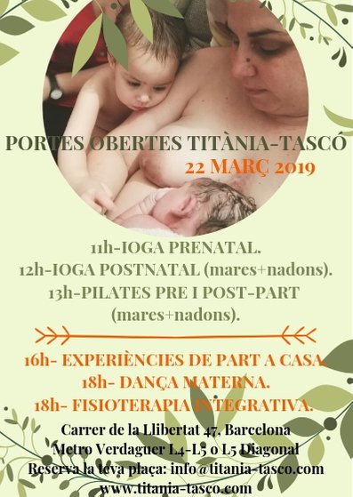 TitaniaTasco's tweet photo. 22/03 vine a PORTES OBERTES A TITÀNIA-TASCÓ! Hi trobaràs tallers gratuits i coneixeràs a tot l'èquip de llevadores!
#part #respectat #parto #respectado #mares #bebes #madres #embarazo #embaras #postpart #yoga #danza #experiencias #experiencies https://t.co/hg4JsufoRc