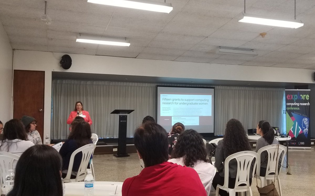 Eiramlysal's tweet photo. Happy for the opportunity that @naydagsantiago and the team of #ExploreCRC_PR gave me to talk this past weekend to females in computing about my pathway to grad school. They gave me so much energy! #phdlife #gradschool #RepresentationMatters https://t.co/MWhv3XQpEJ