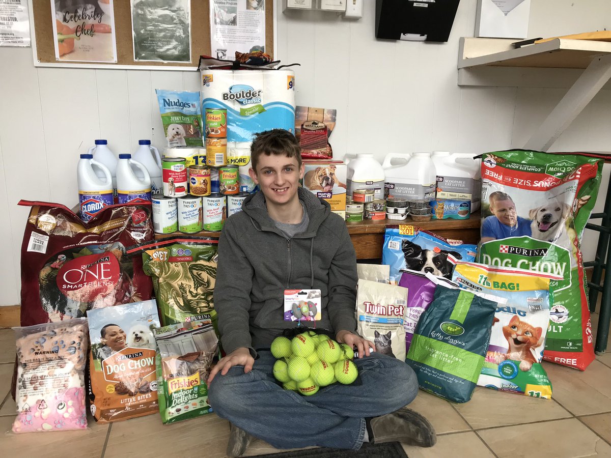 Colton shared his 15th birthday with Schuyler County SPCA and our shelter! Can we get a round of apaws for this selfless young man?! ❤️🐾